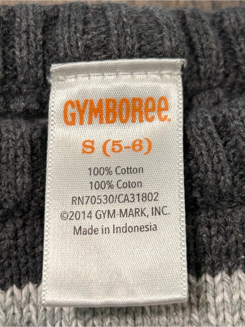 Gymboree Boys Gray Striped Pullover Sweater Size S 5-6 Cotton